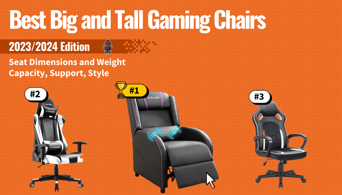 best big tall gaming chairs featured image that shows the top three best gaming chair models