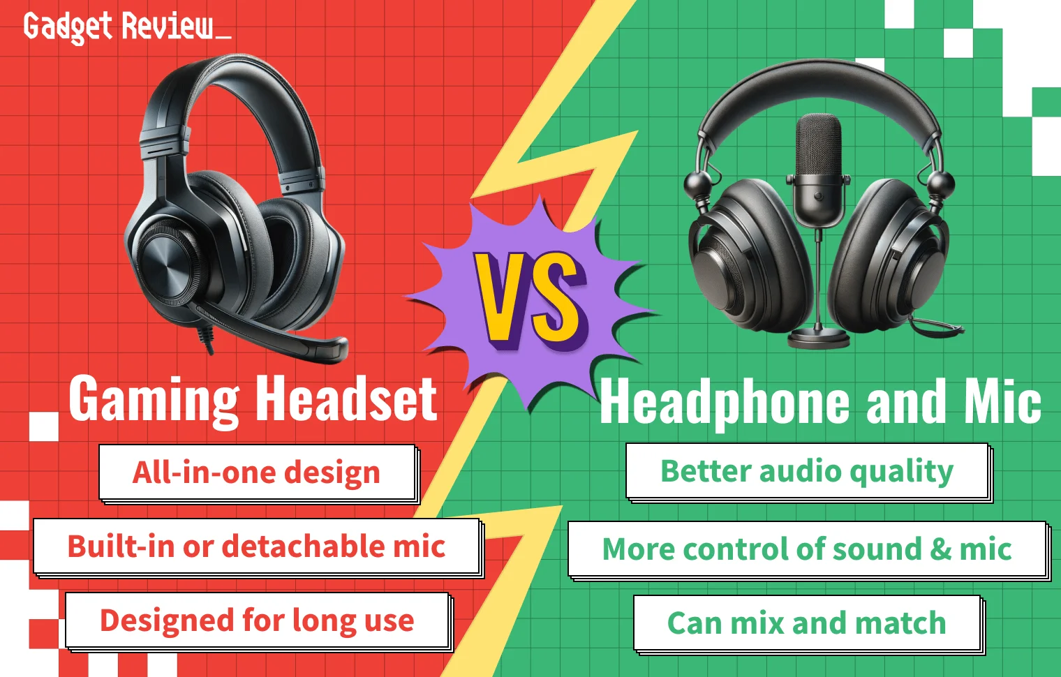 Gaming Headset vs Headphone and Mic